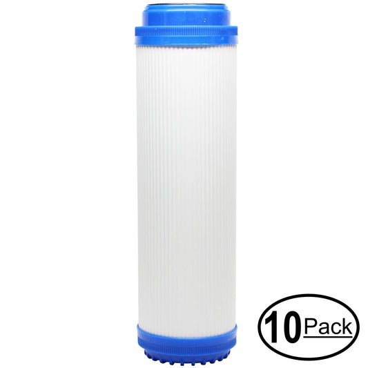 10-Pack Replacement iSpring RCC7 Granular Activated Carbon Filter - Universal 10-inch Cartridge iSpring 123Filter 5-Stage 75GPD REVERSE OSMOSIS SYSTEM - Denali Pure Brand