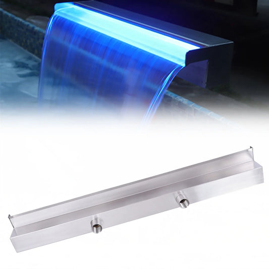 35.4 Inch Pool Fountain Waterfall with LED Strip Light Swimming Pool Waterfall