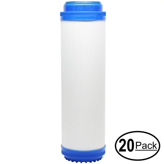 20-Pack Replacement H2O Distributors H2O-UCF-02 Granular Activated Carbon Filter - Universal 10-inch Cartridge H2O Distributors H2O-UCF-02 Dual Stage Under Sink System - Denali Pure Brand