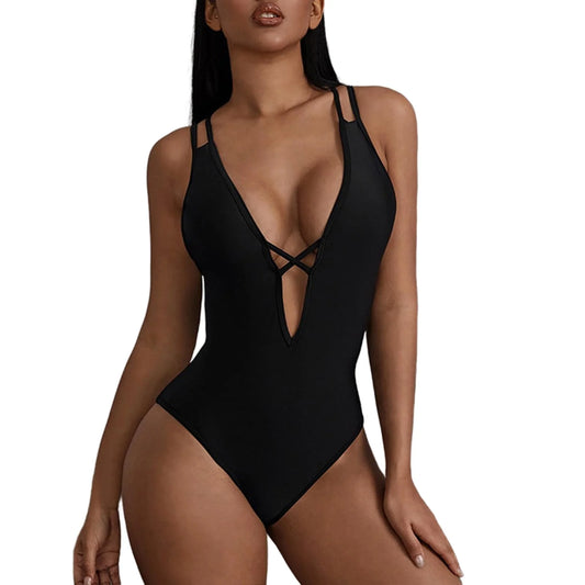 Women's One Piece Swimming Suit Beachwear Women Gallus Padded Bikini Swimsuit Swimwear Bathing Suit Monokini