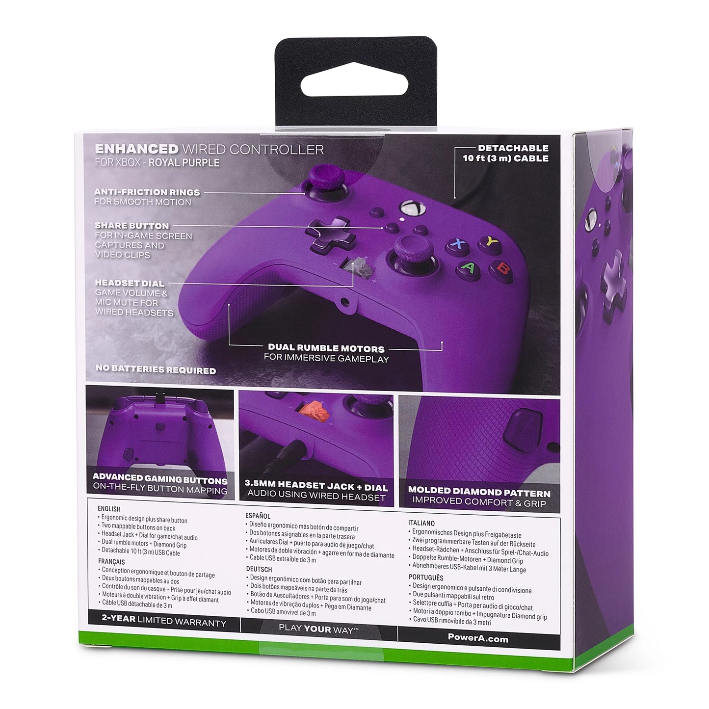 PowerA Enhanced Wired Controller Xbox Series X|S - Royal Purple