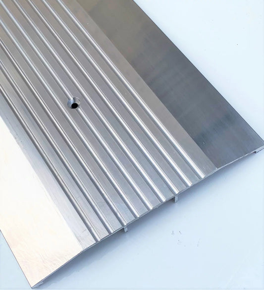 7" Wide x 1/2" Heavy Duty Corrugated Aluminum Threshold Made in USA (8 FT (96 3/4") Long)