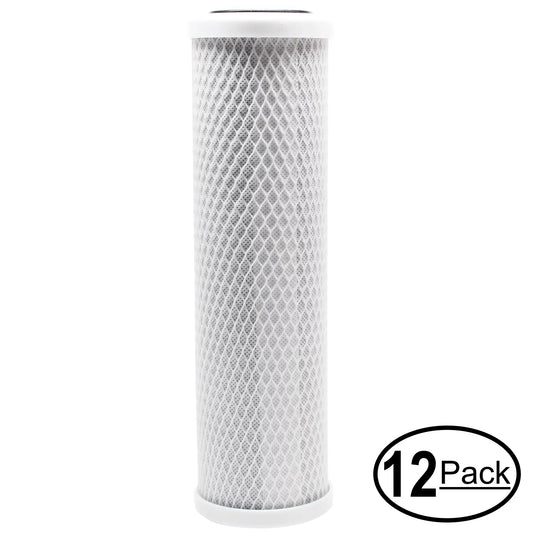 12-Pack Replacement PurePro HRO-400 Activated Carbon Block Filter - Universal 10 inch Filter PurePro 10" Light Commercial RO : HRO-400 - Denali Pure Brand