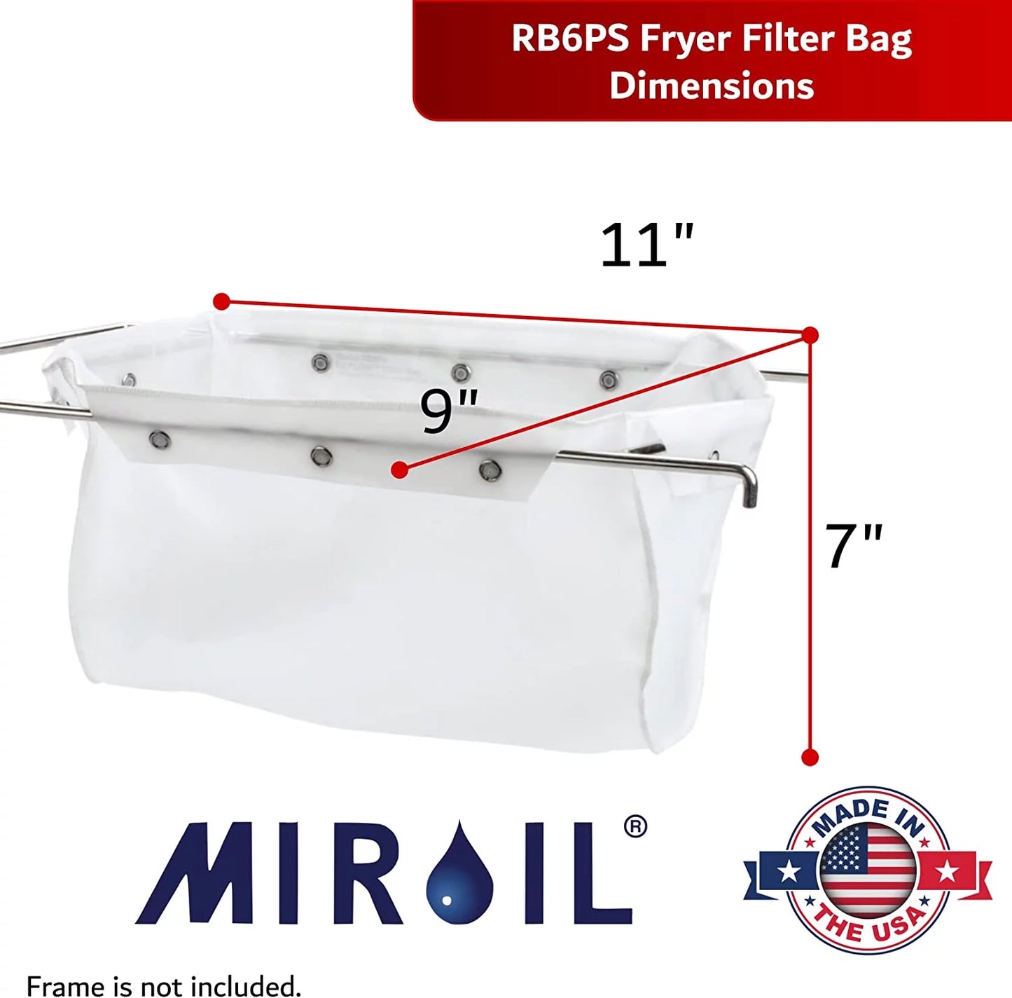 Miroil RB6PS/12852 EZ Flow Snap On" Filter Bag"