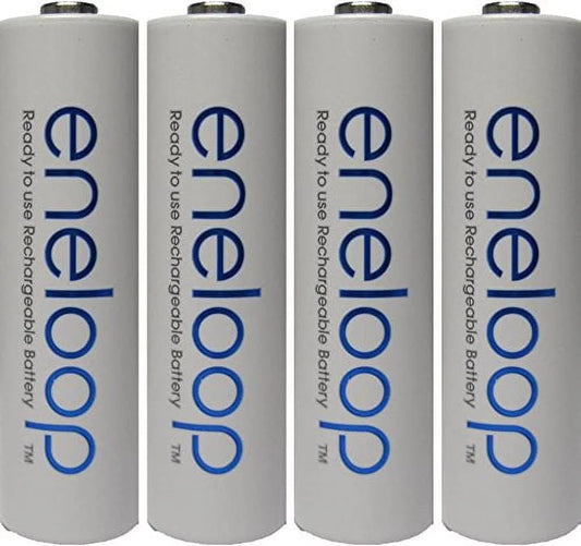 4 Pack Newest Version Panasonic Eneloop 4th Generation AA NiMH Pre-charged 2100 Times Rechargeable Batteries + Free Battery Holder