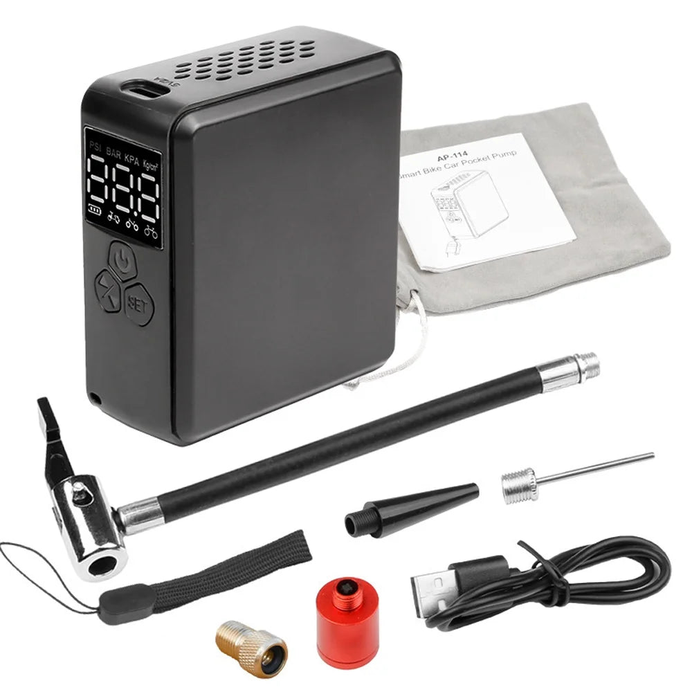 Walmeck 150PSI Cordless Air Pump Tire Inflator Bicycles and Electric Bicycles, Support Tire Pressure Detecting