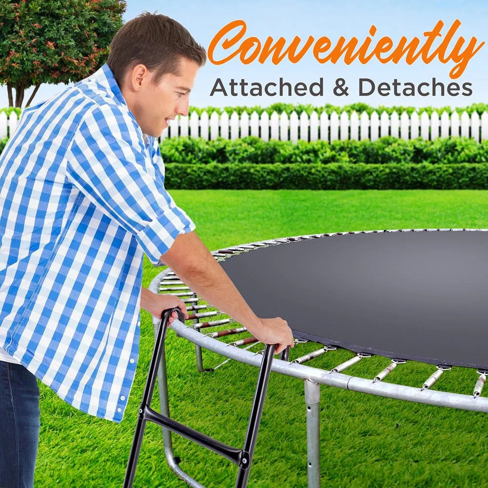 SereneLife 2 Step Galvanized Steel Trampoline Climbing Trampoline Safety Ladder 13.0’’ x 4.7’’ x 39.8’’ -inches