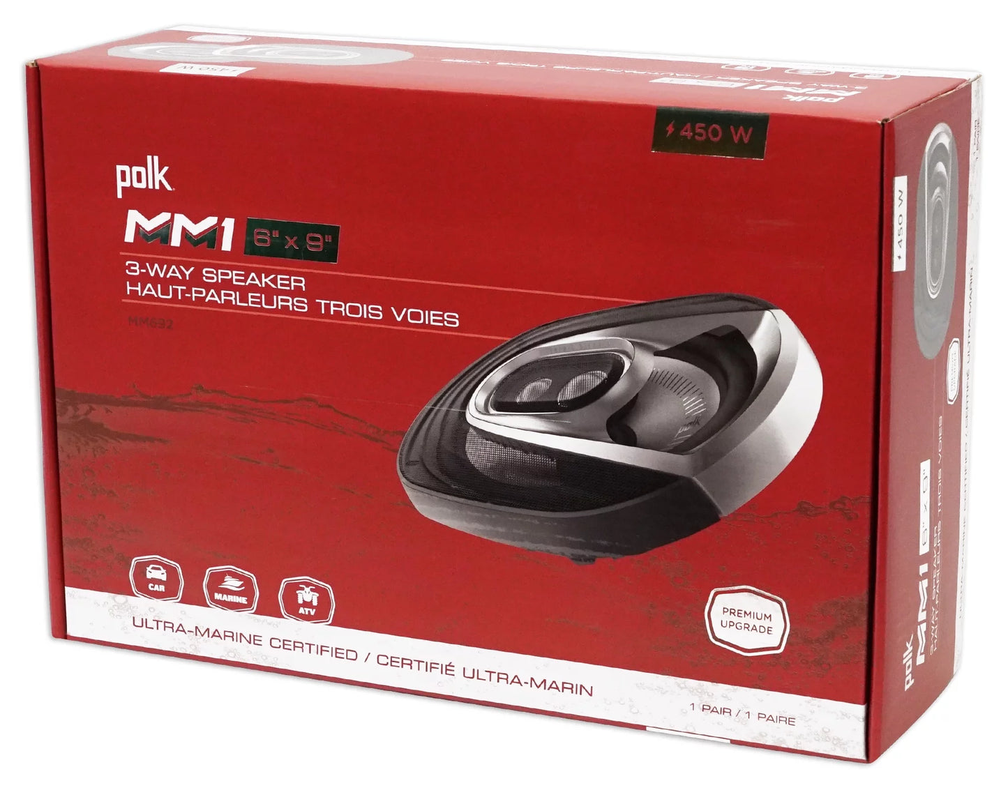 (2) Polk Audio MM692 6x9” 900w 3-Way Car Audio/Marine Speakers+2-Ch Amp+Wire Kit