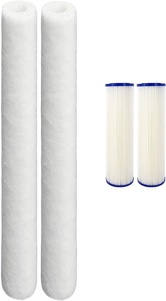 With EQ-304-20 And EQ-PFC.35 Whole House Water Filters Pre Filters And Sub Micron Post Filters (4)