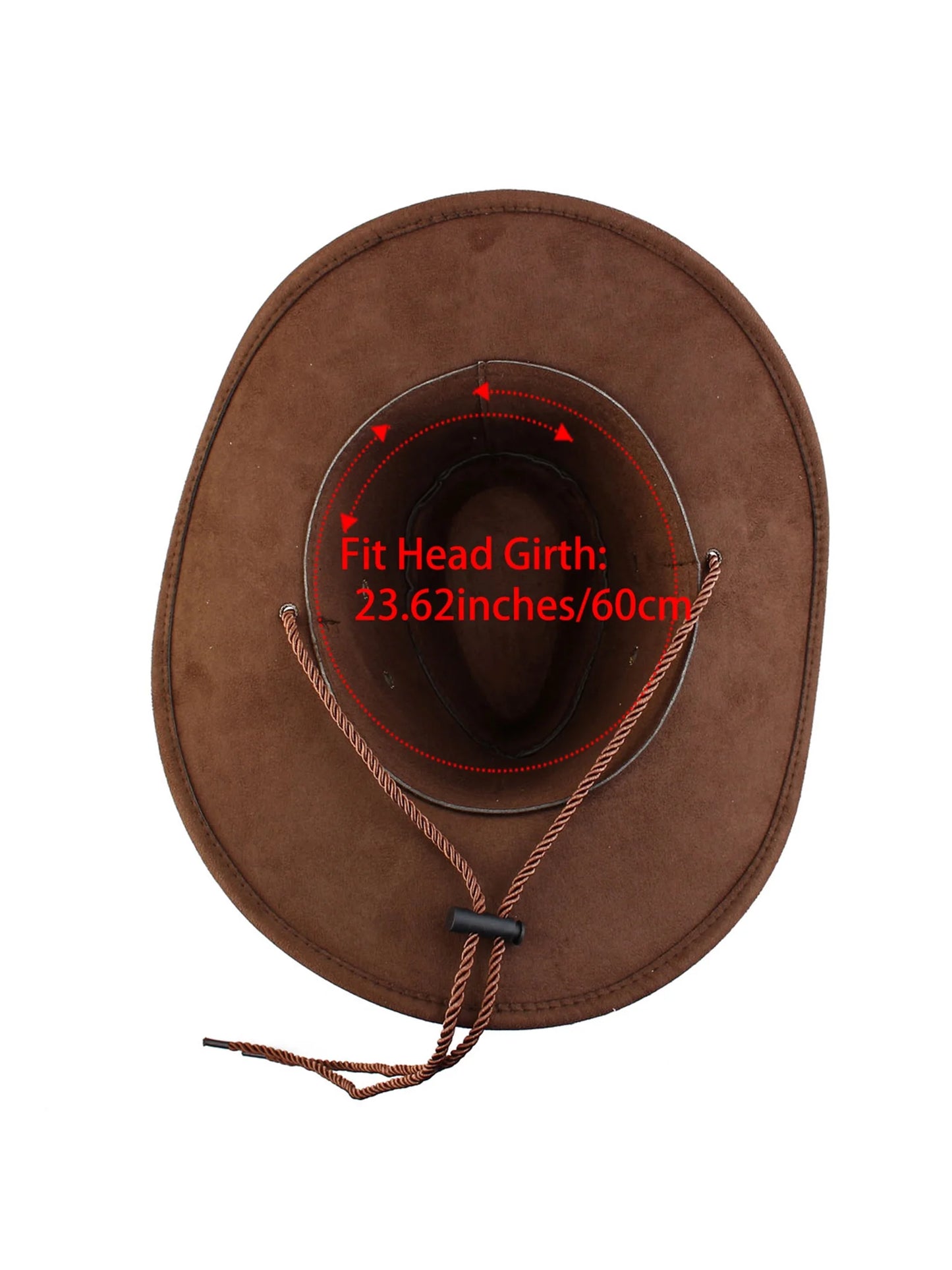 Allegra K Unisex Adjustable Neck Strap Wide Brim Western Style Sunhat Cowboy Hat Coffee Color