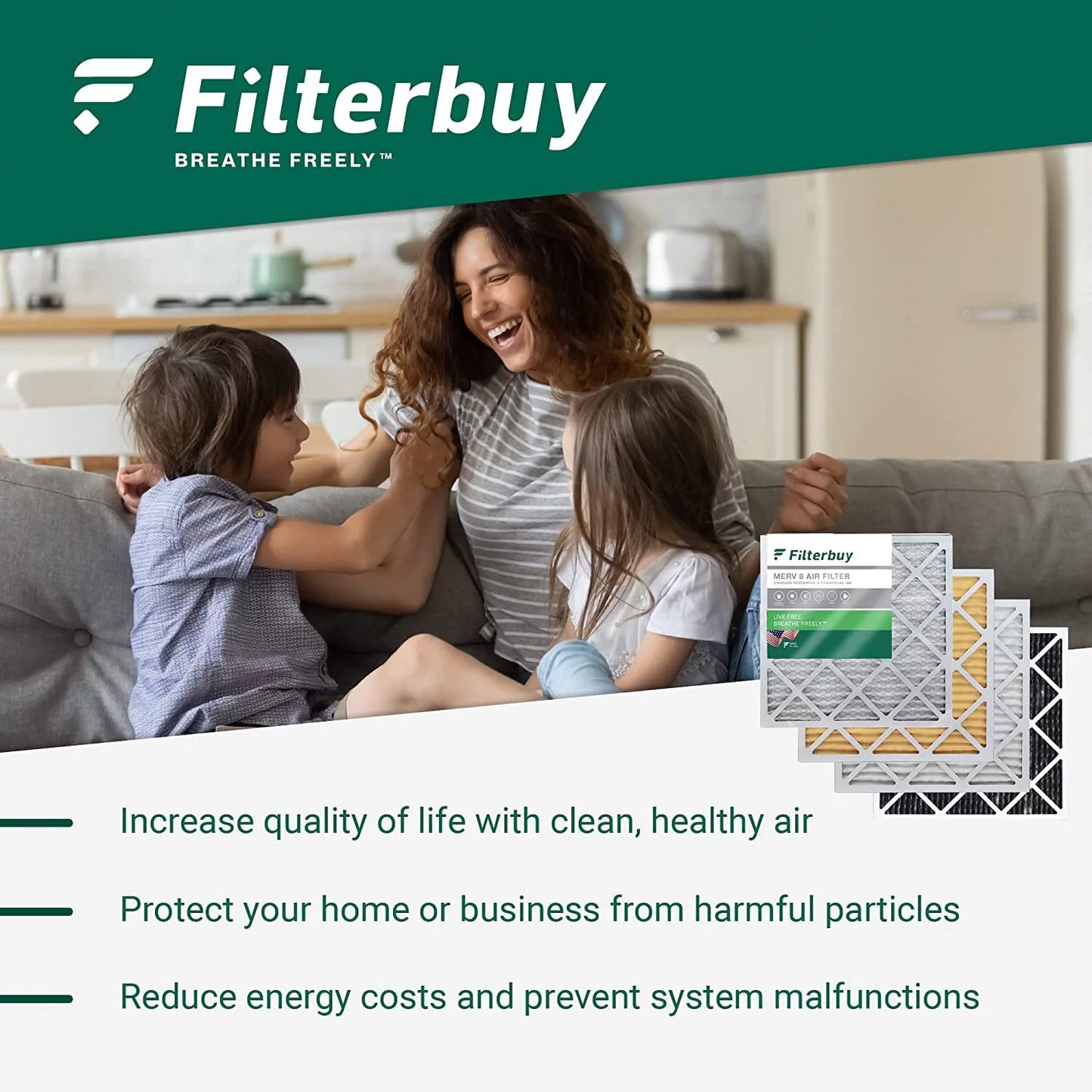 Filterbuy 16x25x2 MERV 11 Pleated HVAC AC Furnace Air Filters (1-Pack)