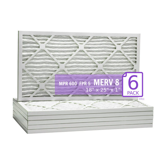 18x25x1, Purolator DMK80 Extended Surface Pleated Air Filter, Mechanical MERV 8, (6 Pack)