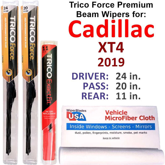 2019 Cadillac XT4 Permance Beam Wipers (Set of 3) w/Rear Wiper