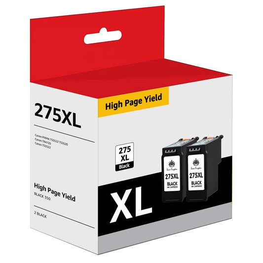 275XL Ink Cartridge 275 Black XL PG275 Canon PG-275XL with Canon PIXMA TS3520 TS3522 TS3500 TR4720 TR4700 Printers (2 Pack)