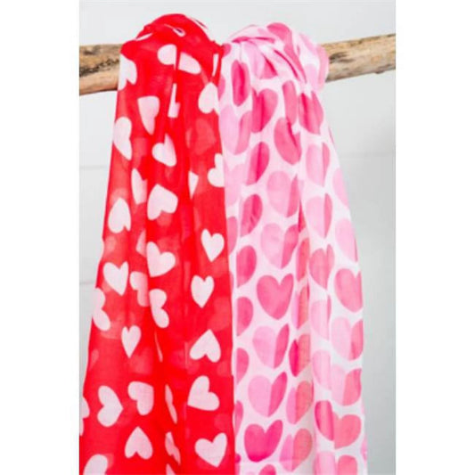 Youngs 40262 Valentine Heart Scarf, Assorted Color - 2 Piece