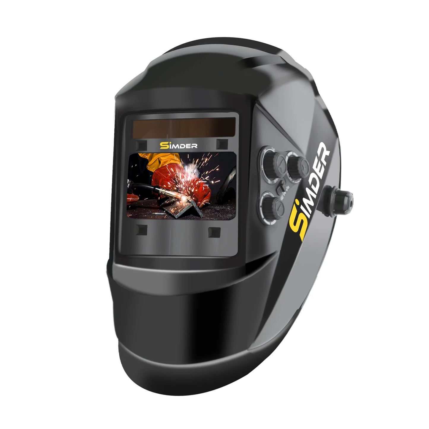SSimder Auto Darkening True Color Solar Power Large Viewing Screen Welding Helmet RLM-800 , 4 Arc Sensor Wide Shade 4/5-9/9-13 TIG MIG Arc Weld Grinding Welder Mask