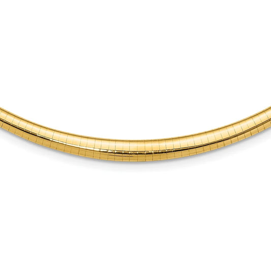 14k Polished 3/6mm Graduated Omega Necklace QODG6-16