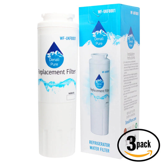 3-Pack Replacement Amana ASD2627KES Refrigerator Water Filter - with Amana UKF8001AXX Fridge Water Filter Cartridge
