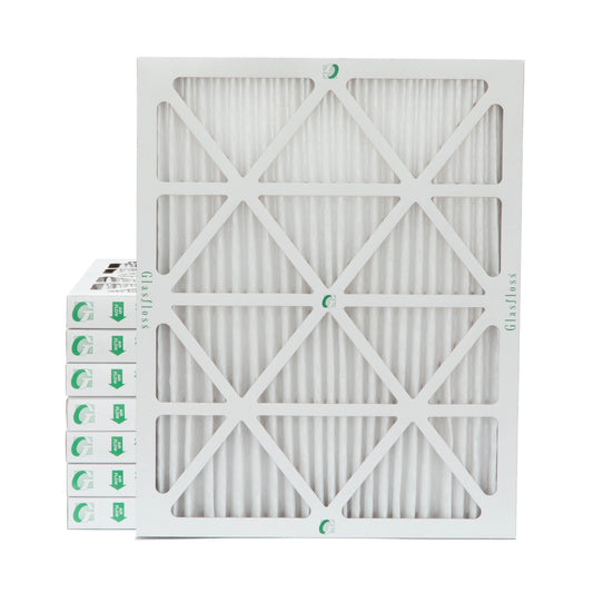 16x20x2 MERV 10 Pleated AC Furnace Air Filters by Glasfloss Industries. ( 8 Pack ) Exact Size: 15-1/2 x 19-1/2 x 1-3/4