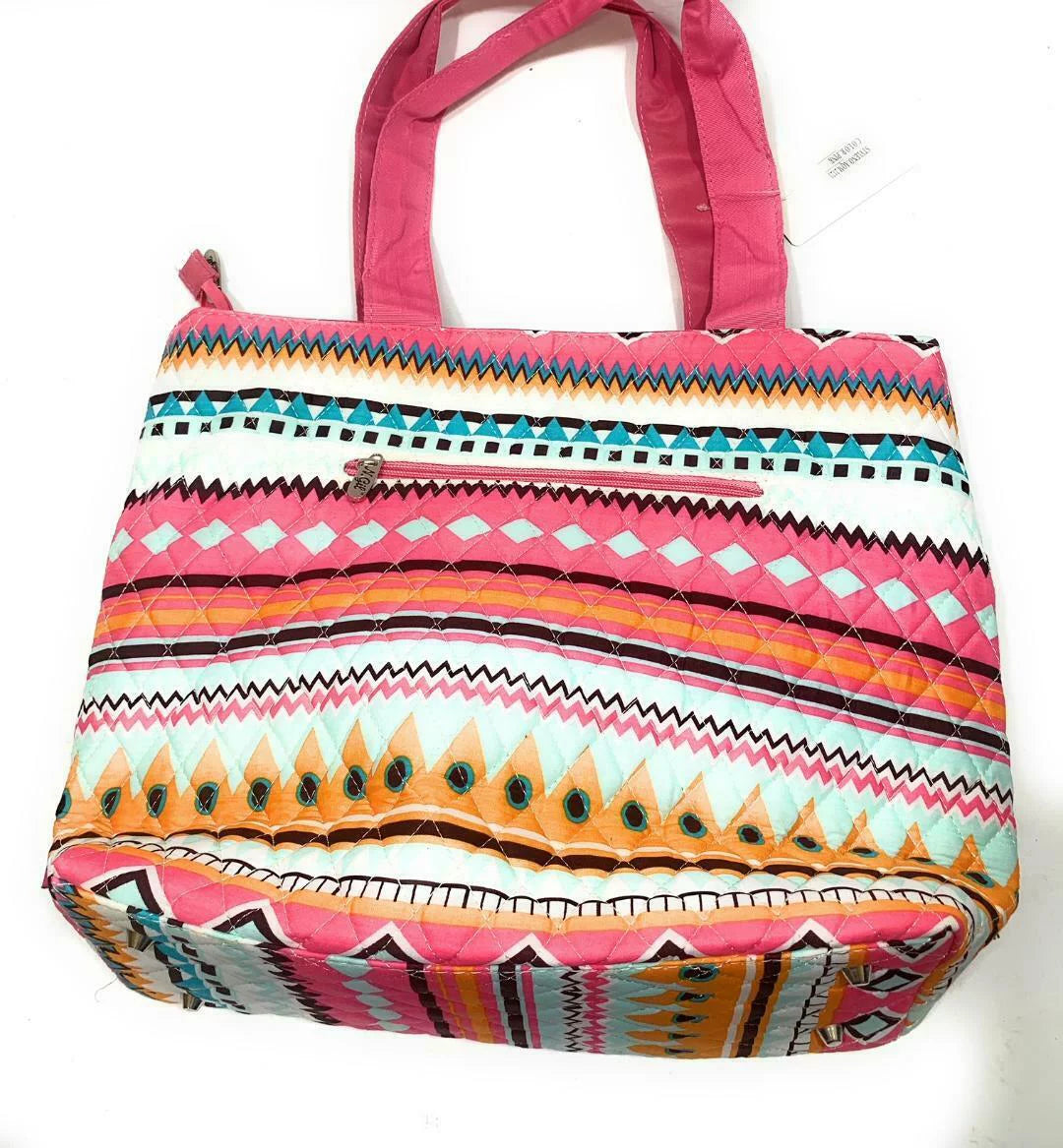 Baby 3 Piece Girl Diaper Bag Changing Pad Zipper Pouch Set Pink Blue Orange Aztec Serape