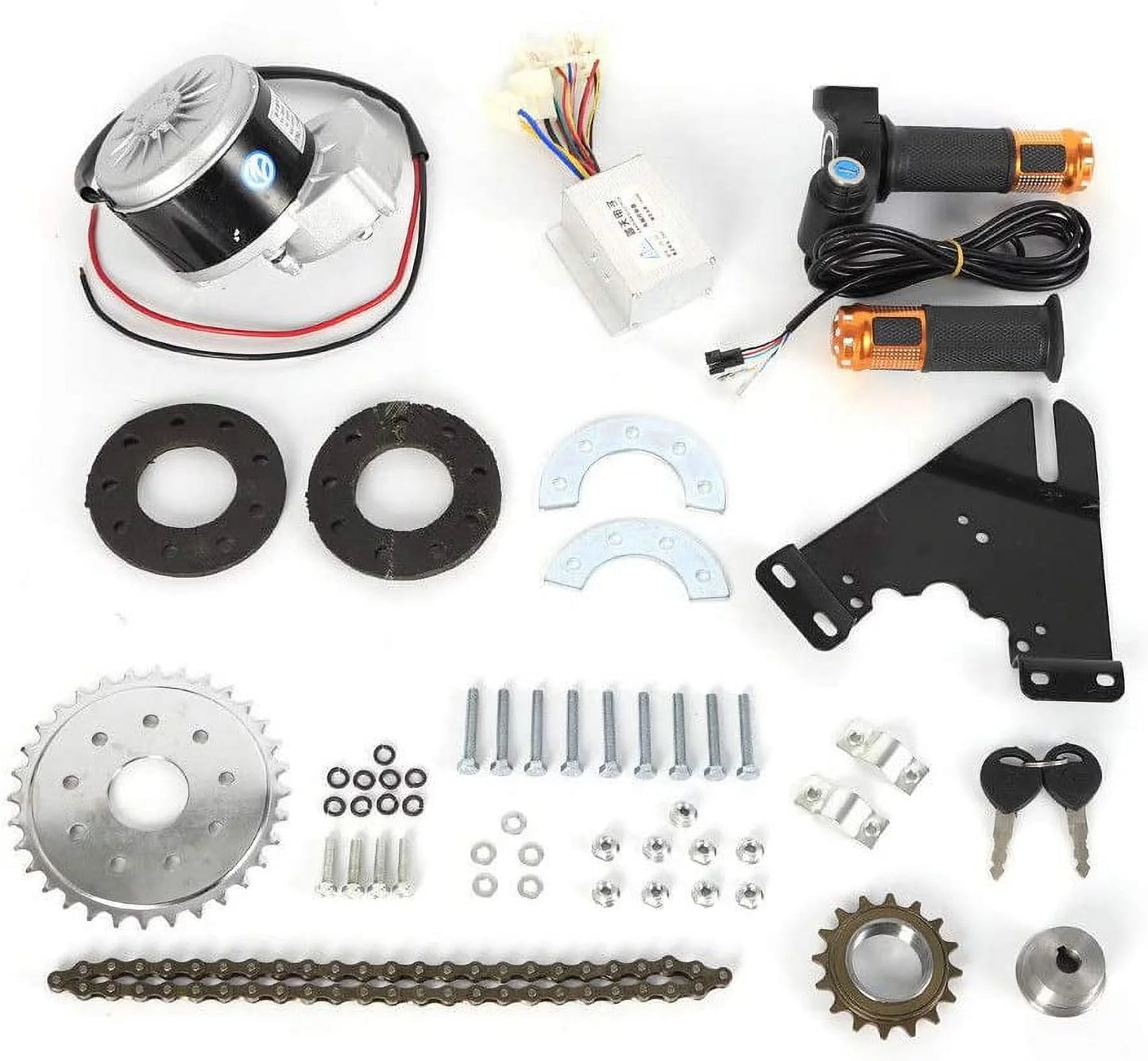 Miumaeov Electric Bicycle Conversion Kit 24V E-Bike 250W Brush Motor with Freewheel