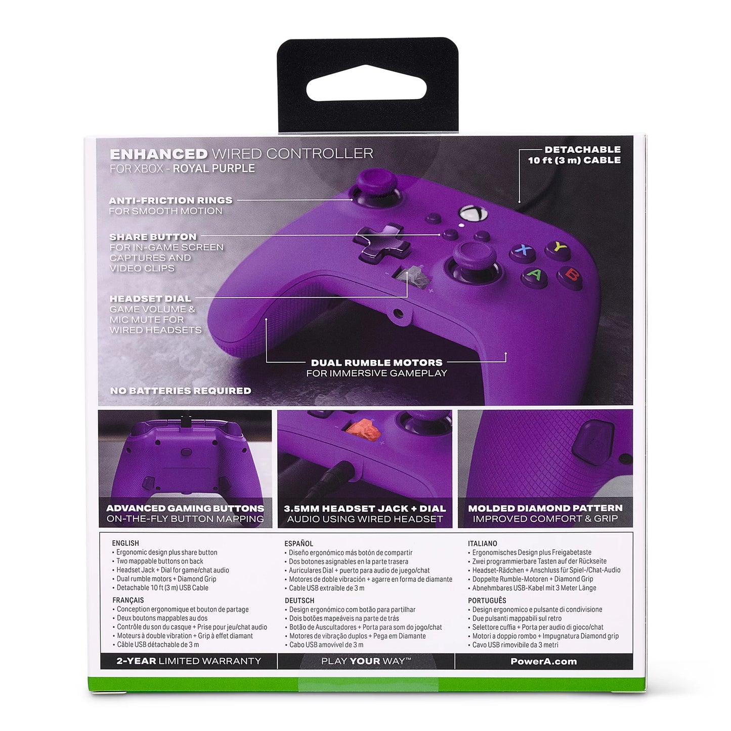 PowerA Enhanced Wired Controller Xbox Series X|S - Royal Purple
