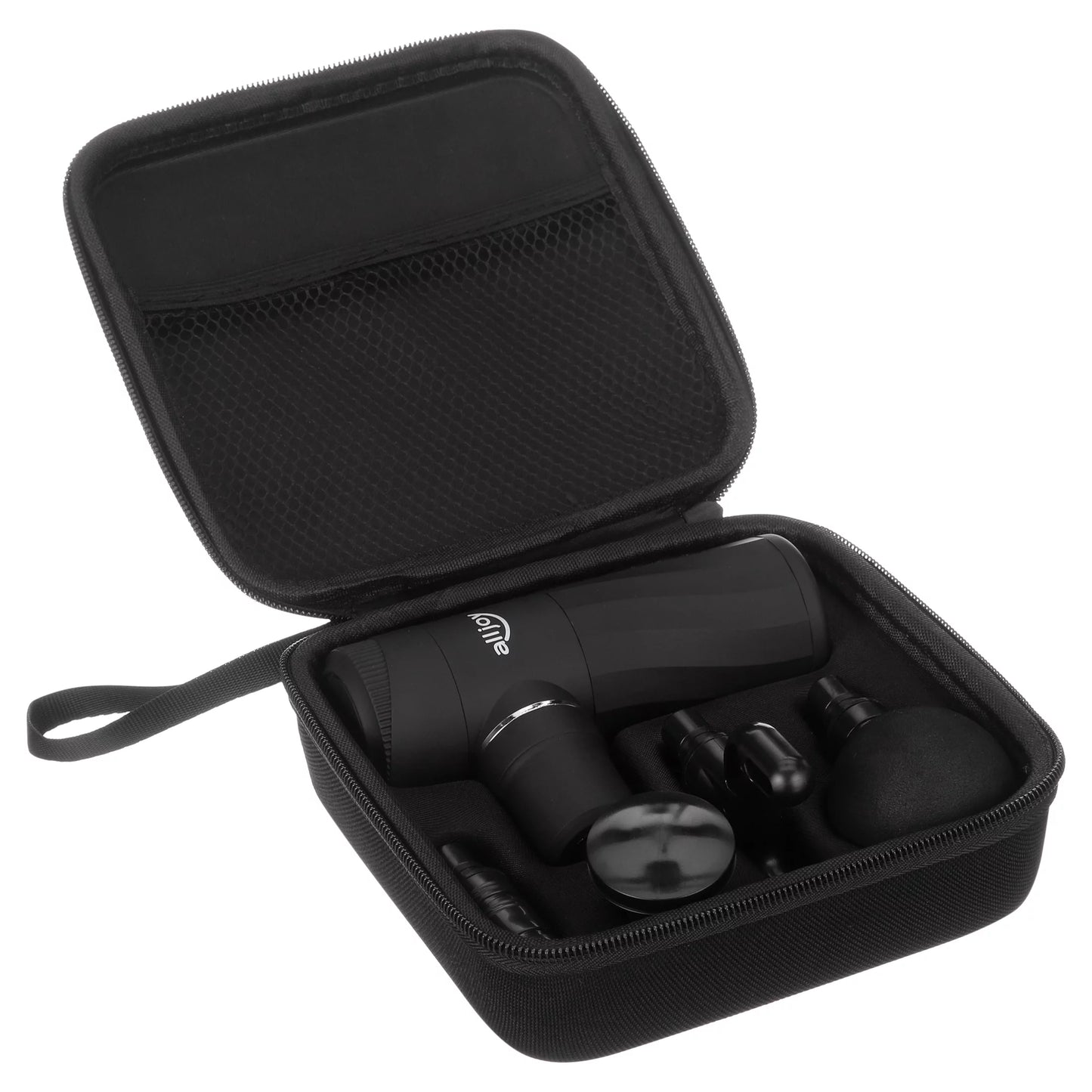 ALLJOY Mini Massage Gun Deep Tissue, Powerful Percussion Muscle Massager Gun with 4 Attachments, 4 Speed Settings, Compact Sports Handheld Massager Muscles Neck Back Arms