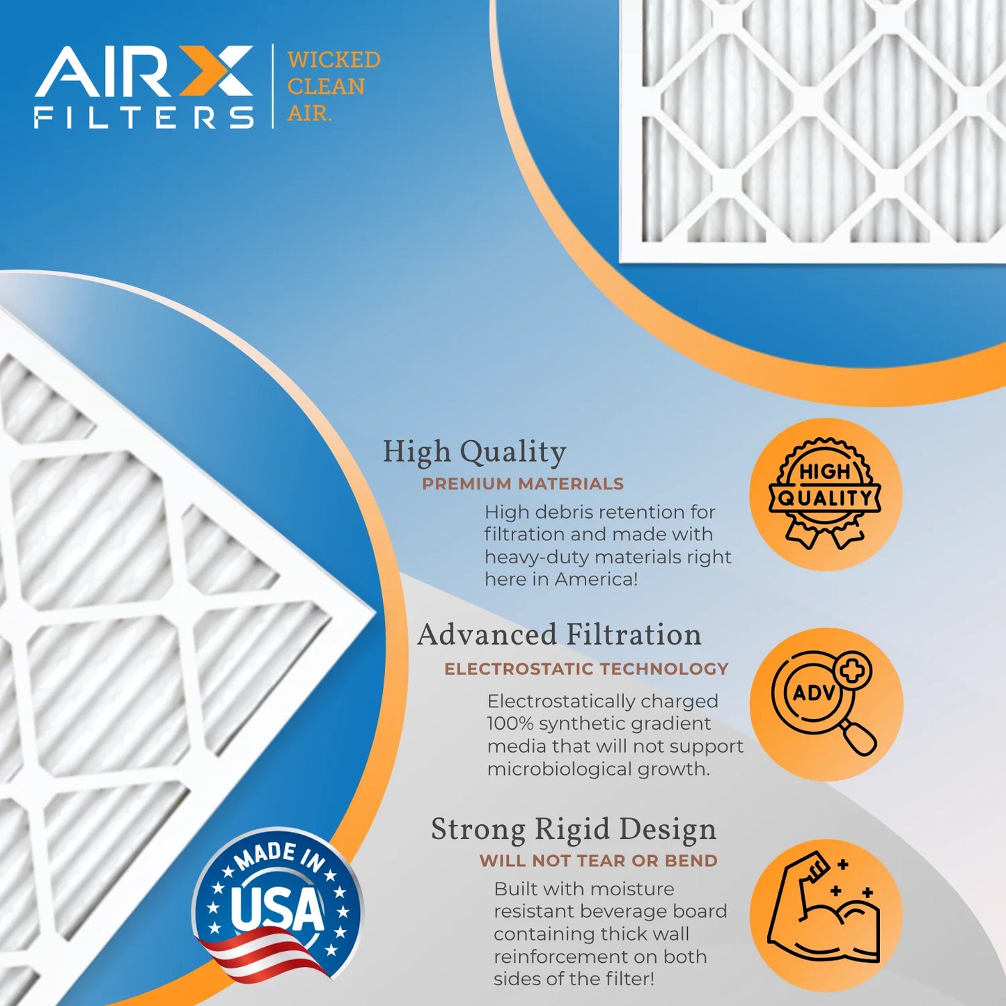 12x20x1 Air Filter MERV 8 Comparable to MPR 700 & FPR 5 Electrostatic Pleated Air Conditioner Filter 6 Pack HVAC AC Premium USA Made 12x20x1 Furnace Filters by AIRX FILTERS WICKED CLEAN AIR.