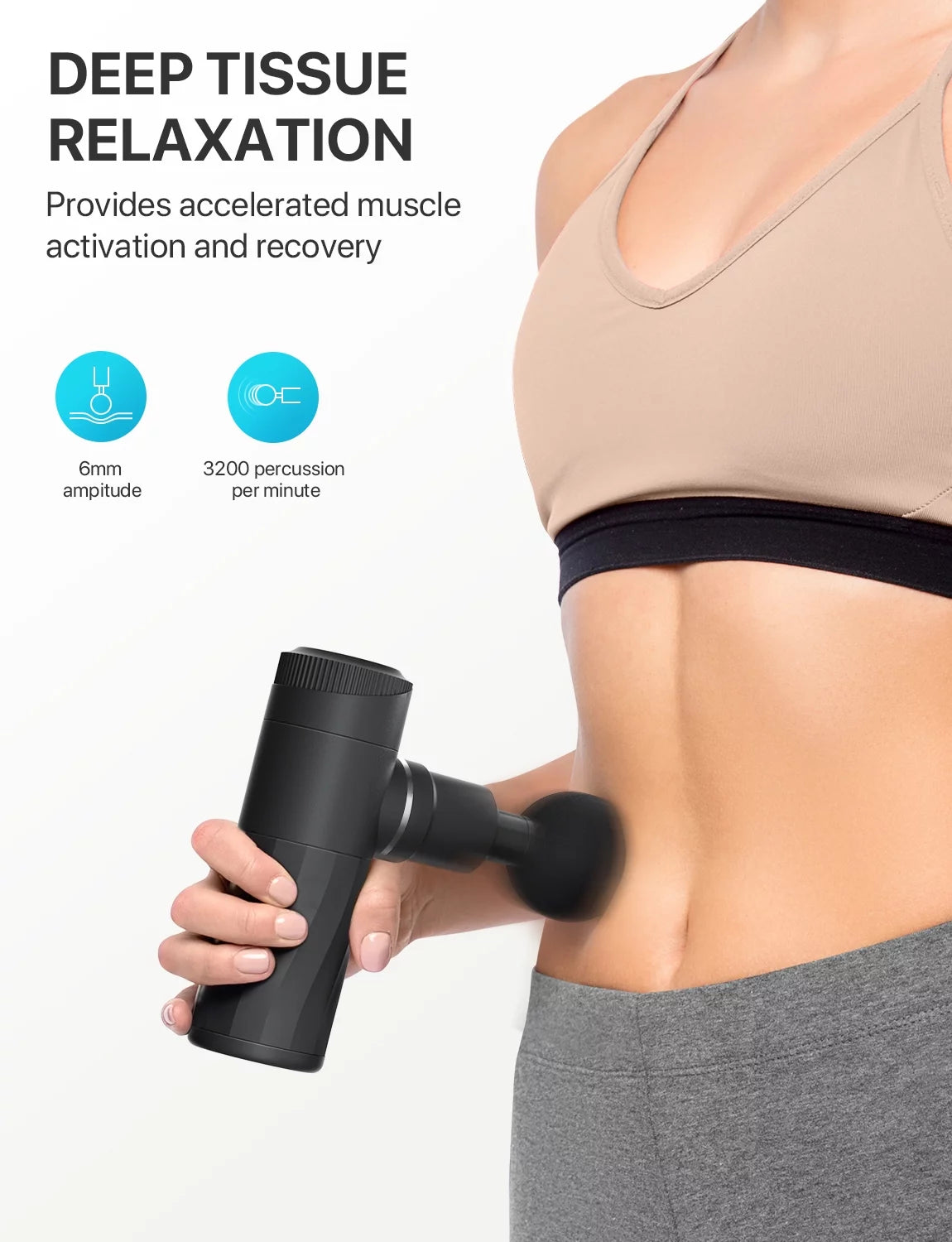 ALLJOY Mini Massage Gun Deep Tissue, Powerful Percussion Muscle Massager Gun with 4 Attachments, 4 Speed Settings, Compact Sports Handheld Massager Muscles Neck Back Arms