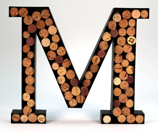 Wine Cork Holder Makes Excellent Wine Accessories Perfect Monogrammed Gifts Women to Store Wine Corks. Wine Decor or Wine Cork Holder Decor Will Brighten Up Kitchen! (Letter M)